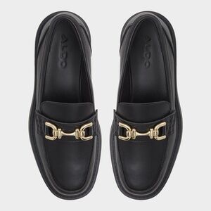 ALDO Oneameth Chain Lug Sole Loafer Slip On Black Size 8